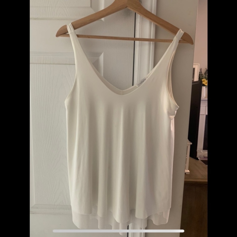 Charming Charlie Flowy White Tank Top